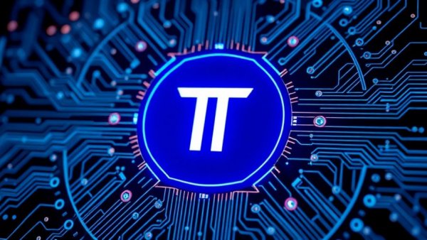 Blue tech logo on circuit board background for promising automotive stocks for investment