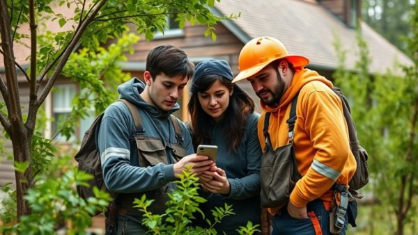 Junior arborists engaged in learning during internship