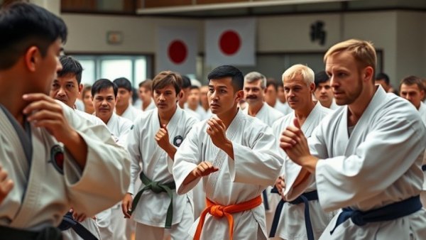 Shotokan karate seminar in Freital with martial artists.
