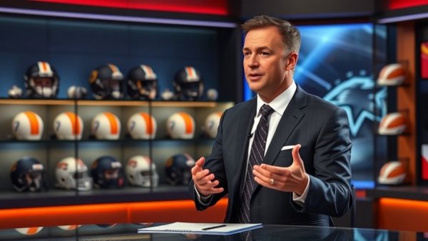 Sports show host in studio discussing April 2026 Pittsburgh sports events.