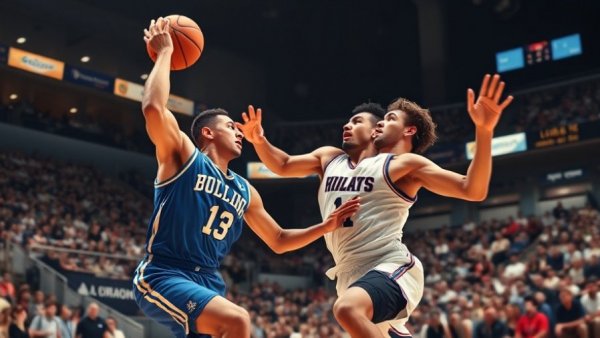 Intense basketball scene during Pistons Magic Playoff Series.