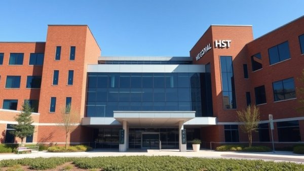 Exterior of a Michigan 5-star hospital with brick facade.
