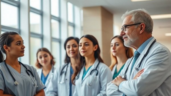 Medical professionals discussing issues in a modern hospital setting related to Ireland state capacity contracting.