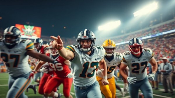 Intense college football game capturing strategy focus, Buffalo Bills NFL Draft Strategy.