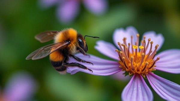 Bumblebee near purple flower, Year of the Pollinator 2026.