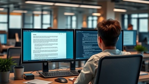 Dual screen coding workspace showcasing a 'vibe coding' environment.