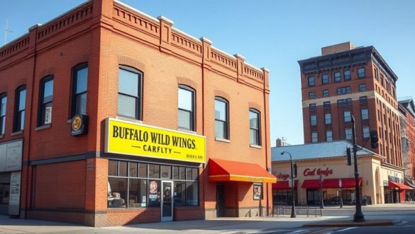 Buffalo Wild Wings Ann Arbor closure, red brick building on street corner.