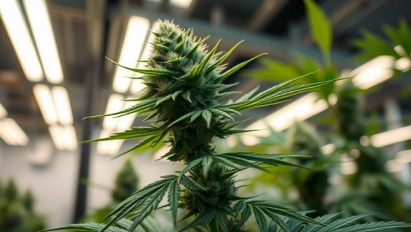 Lush cannabis plant in modern facility amid reclassification in U.S.