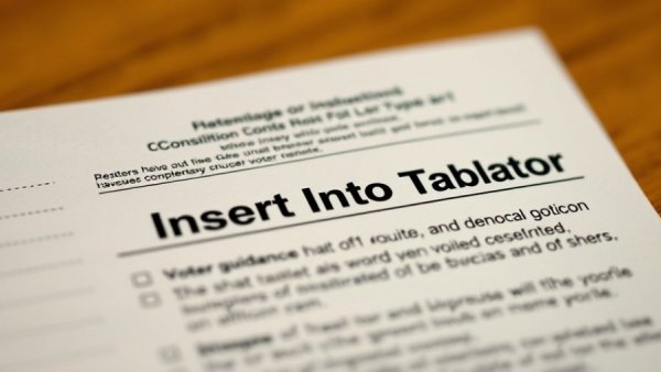 Ballot close-up highlighting voting instructions and tabulator text.