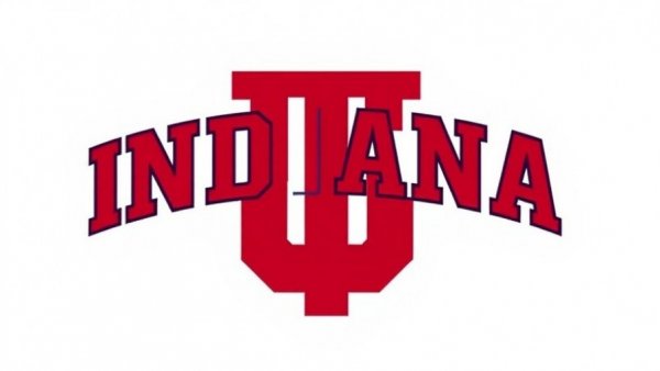 Indiana University logo in focus, related to men's tennis rivalry