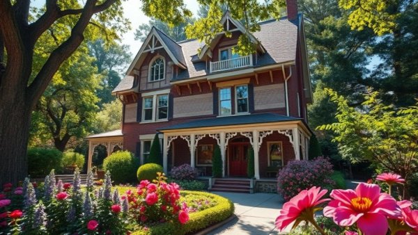 Charming inn with manicured gardens showcasing rental property oversight services.