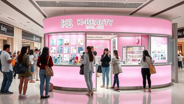 K-Beauty expansion event in a European mall showcasing products