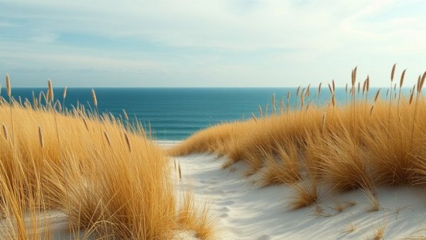 Pierce Stocking Scenic Drive Michigan dune and lake view.