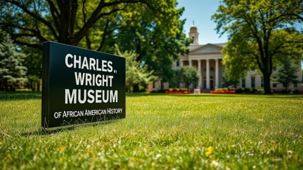 Charles H. Wright Museum sign highlighting taxpayer funding relevance.