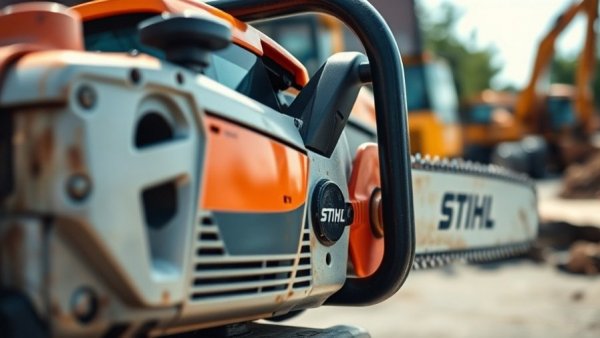 Gulfport community recovery: chainsaw on equipment after tornado damage.