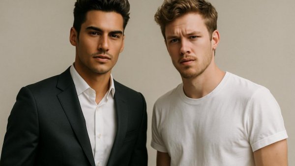 Stylish young men demonstrating different styles, related to ecommerce strategy