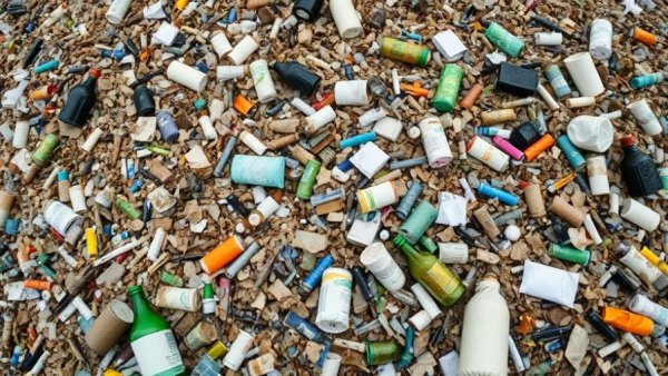 Michigan recycling rate 2026: mixed waste highlighting recycling challenges.