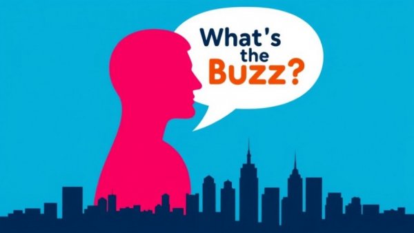 Colorful graphic with speech bubble and city skyline for Michigan travel guide information