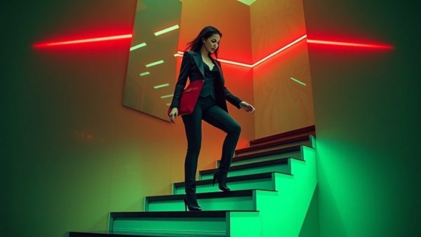 Abstract women over 50 business success image with vibrant colors.