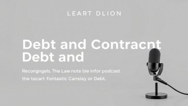 Debt Sale Agreements podcast episode announcement with legal firm branding.
