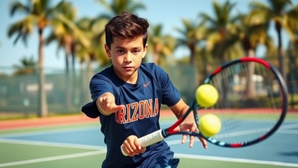 Arizona tennis player during NCAA Tournament action on court.