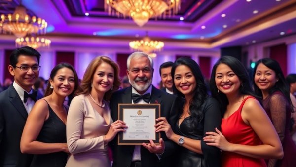 Property Management Team of the Year Award winners celebrating in formal attire.