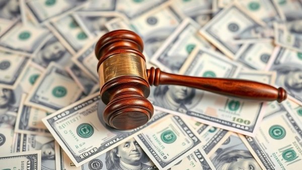 Judge's gavel on dollars symbolizing Michigan construction fraud prevention.