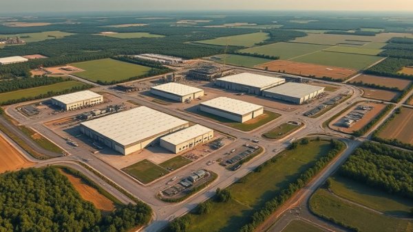 Aerial view of Michigan construction site in 2026.