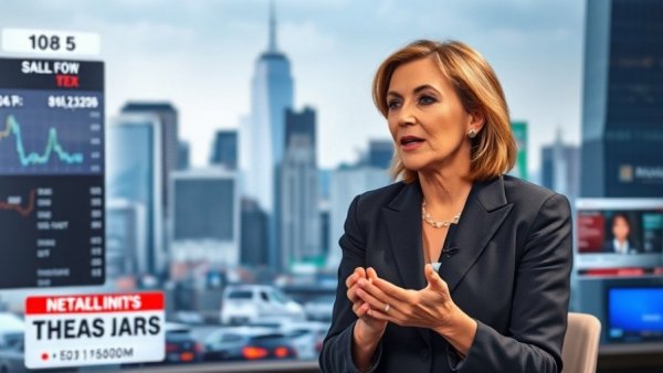 Business discussion on New York City housing tax impact with skyline backdrop.