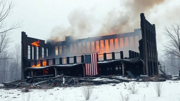 Oakland Hills Country Club fire aftermath in snowy landscape.