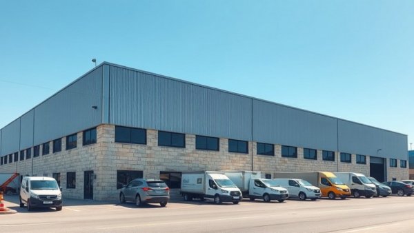 Texas industrial property acquisition site with stone facade.