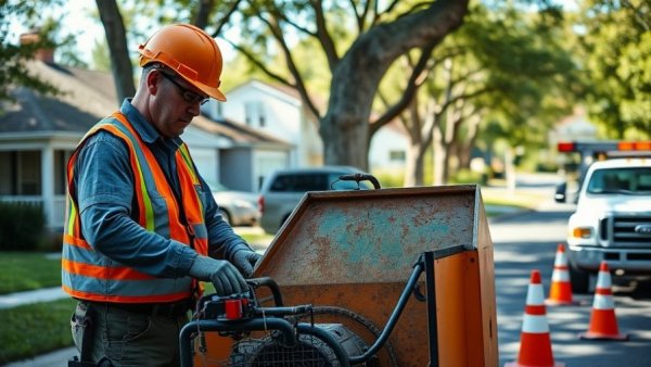 Local tree expert working with equipment in Shelby Michigan.