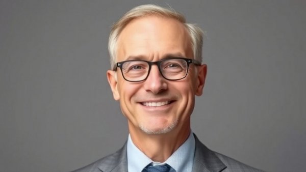 Professional portrait of middle-aged man in a suit, smiling.