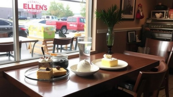 Dine at Ellen's Bakery & Cafe, with desert right next store