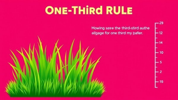 One-third rule for mowing grass height illustration, How to Mow Your Lawn.