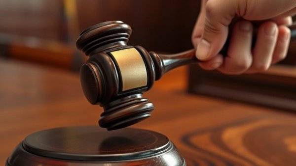 Judge's gavel symbolizing Michigan construction fraud scheme case.