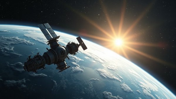 Satellites in Earth's orbit, highlighting European space innovation.