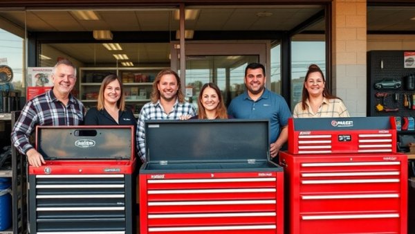 Diverse group with automotive tools in Michigan.