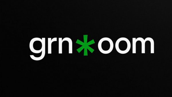 Cannabis marketing strategies text logo design on black background.