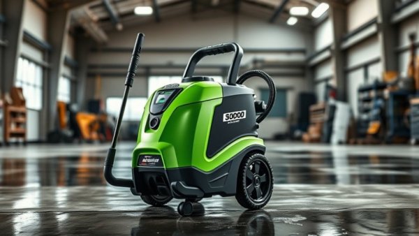 3100 PSI electric pressure washer in an indoor setting.