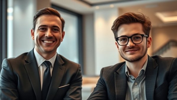 Two people discussing Michigan election identity laws, one smiling, one neutral.