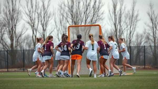 Eastern Michigan lacrosse players huddle during historic season.