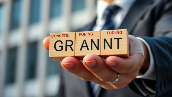 Funding Capital for Small Businesses concept with grant icons.