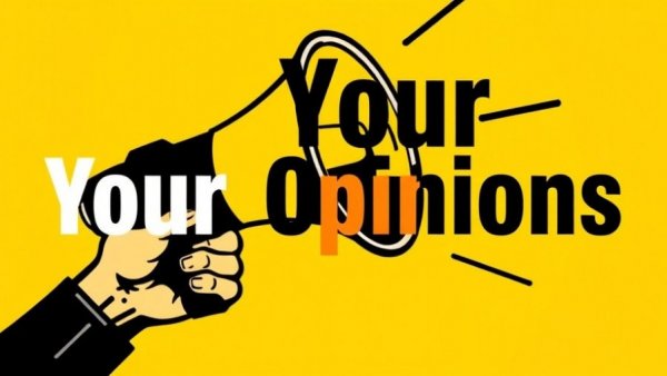 Graphic design with hand holding megaphone, BBC branding.