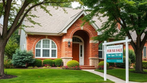 Charming Michigan home for sale with real estate sign in front yard.
