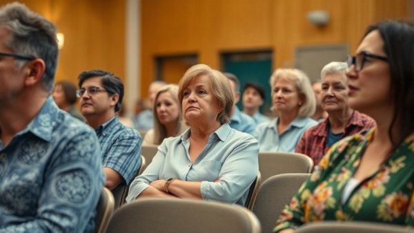 Community meeting on Michigan data centers impact with concerned participants.