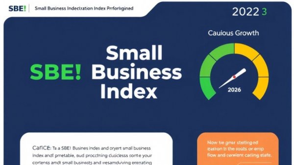 Infographic displaying SBE Small Business Index 2026 score.