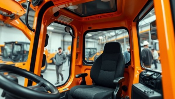 Scag Mini Articulated Wheel Loader cabin interior with black seat.