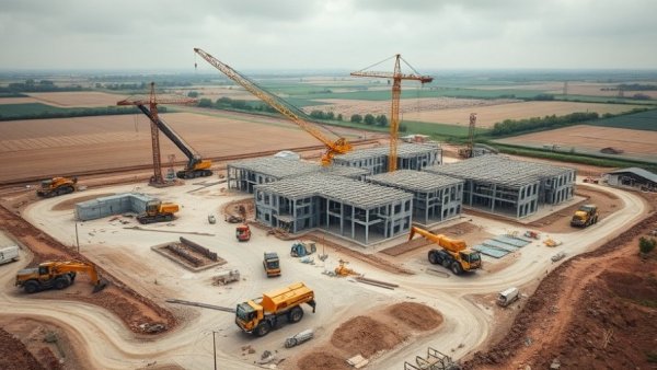 Expansive construction site for largest project in Michigan history.