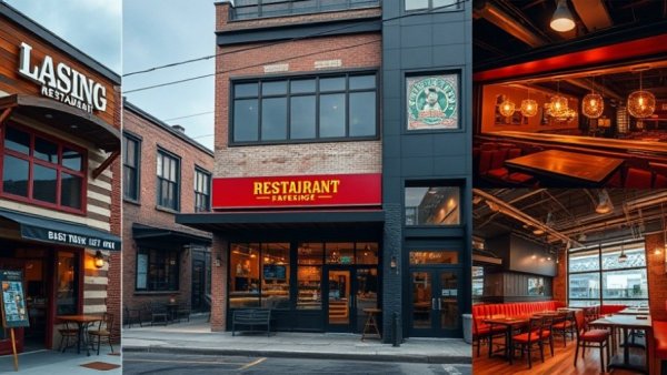 Collage of new restaurants in Lansing